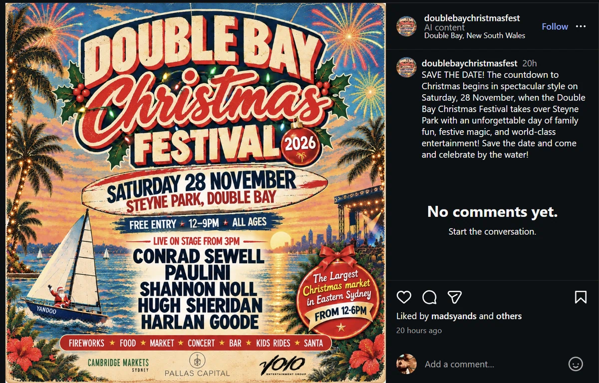 Double Bay Christmas Festival 2026 event poster